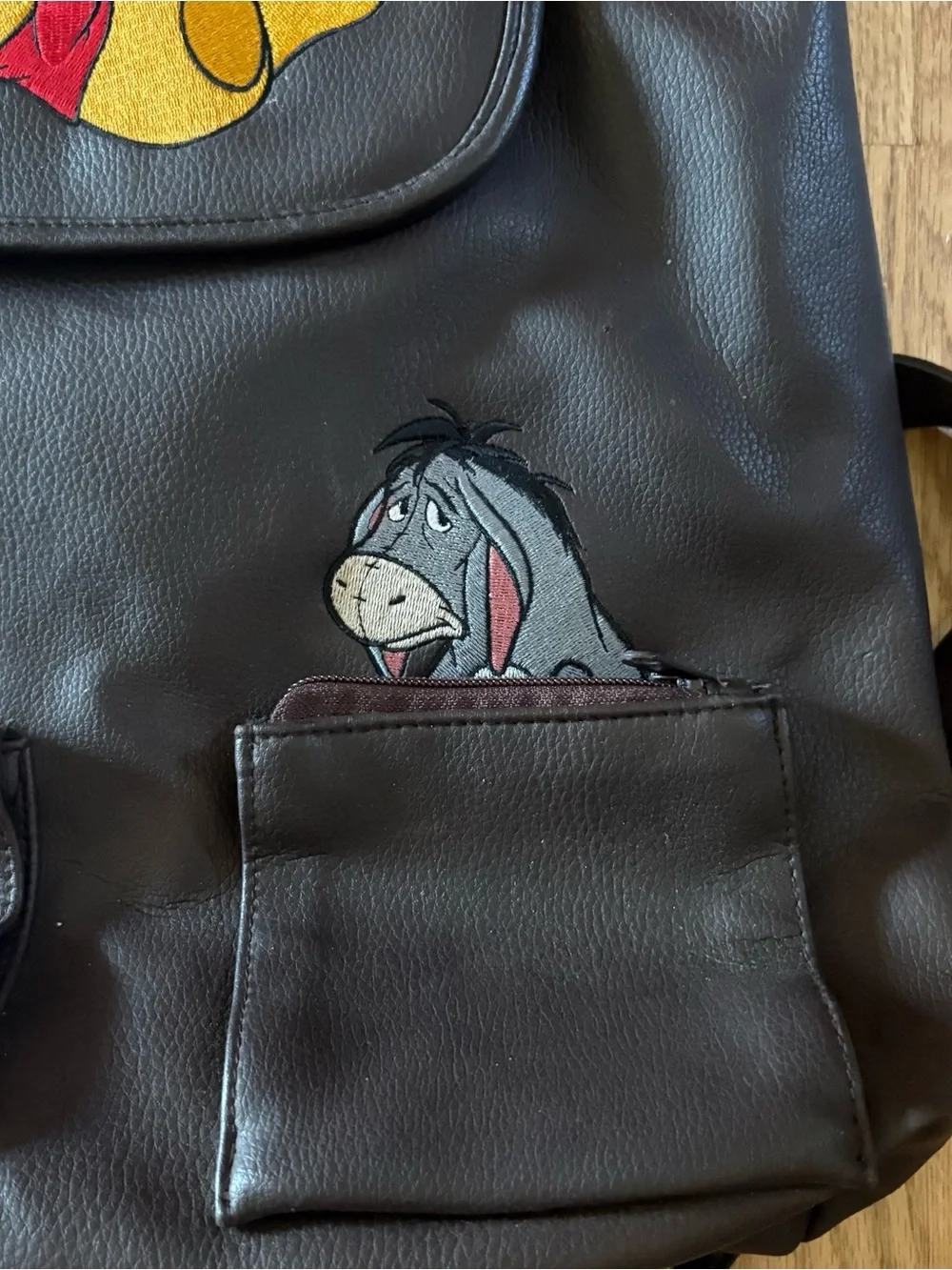 Disney Winnie the Pooh, Tigger & Eeyore Backpack Vintage Faux Leather 90z Y2K